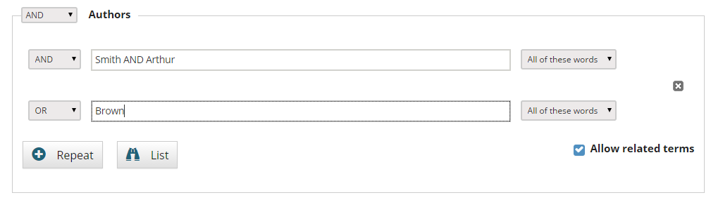 Soutron Nested Searching