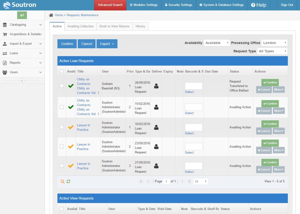 New Soutron LMS feature Reservations