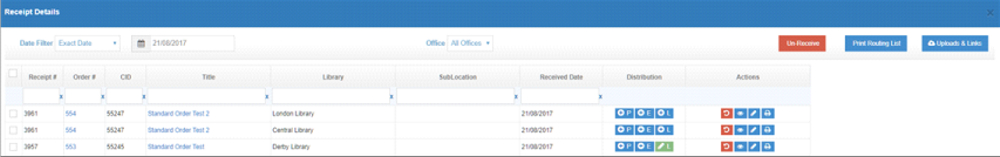 New Soutron Serials Unreceive