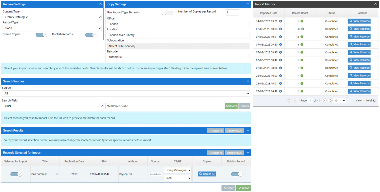 Soutron Auto Catalogue Bibliographic Live Lookup