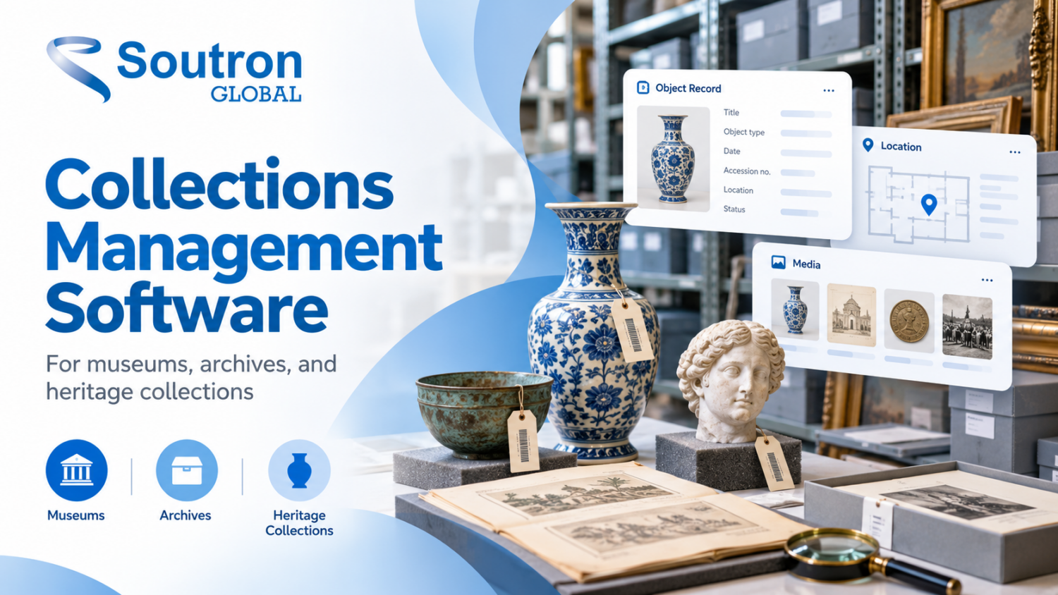 Collections management software for cataloging and tracking museum artifacts, archives, and heritage collections.