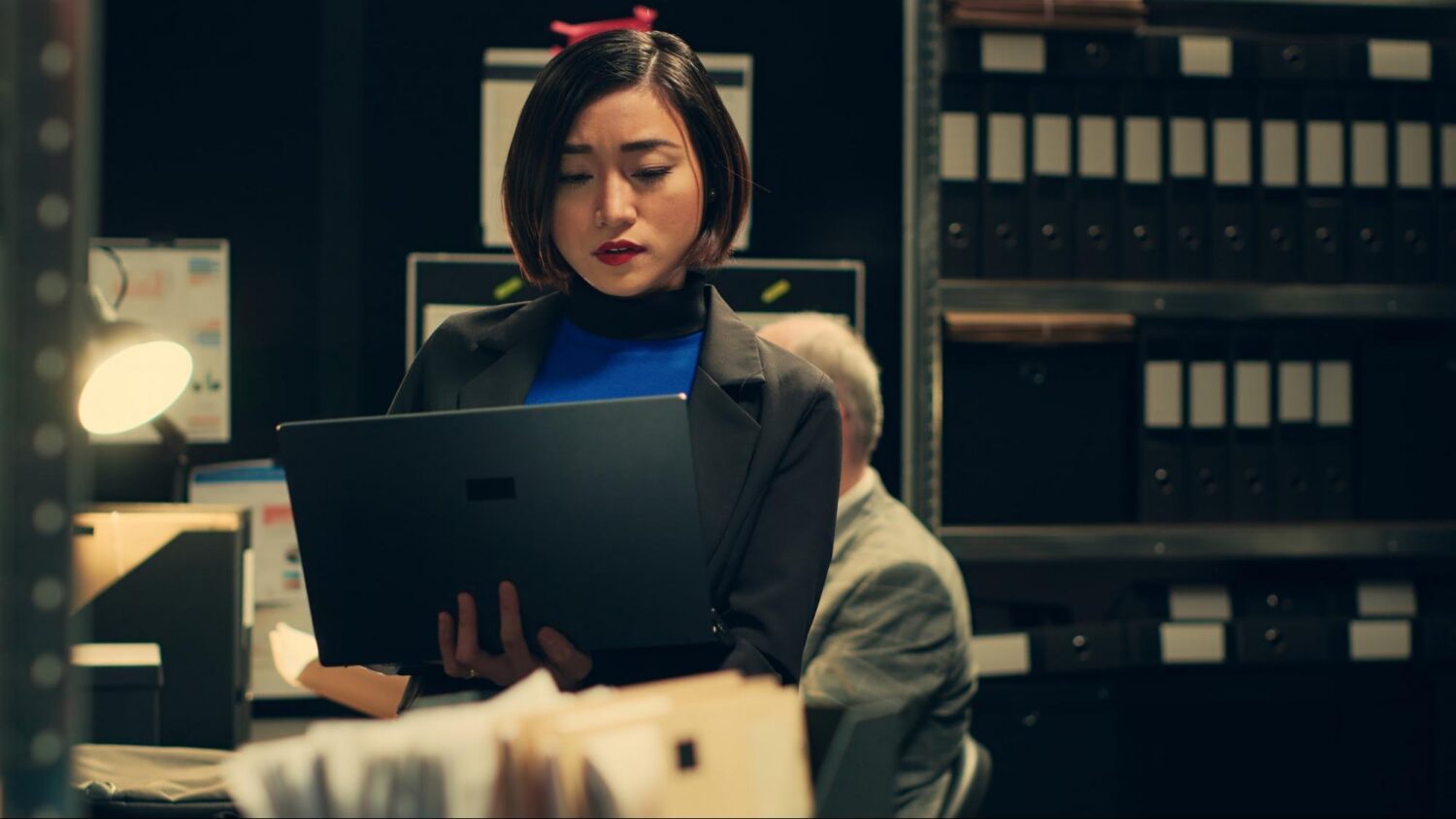 woman using digital archiving software