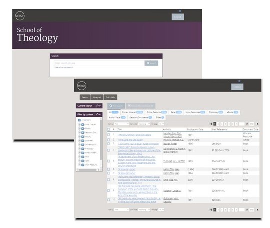 Union School of Theology Soutron Search Portal