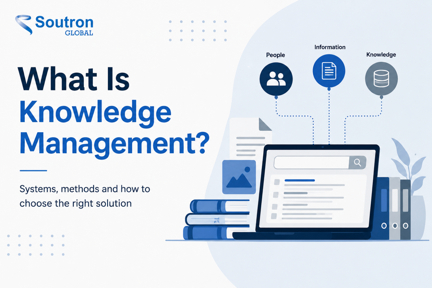 Knowledge management connecting people, information and organizational knowledge.