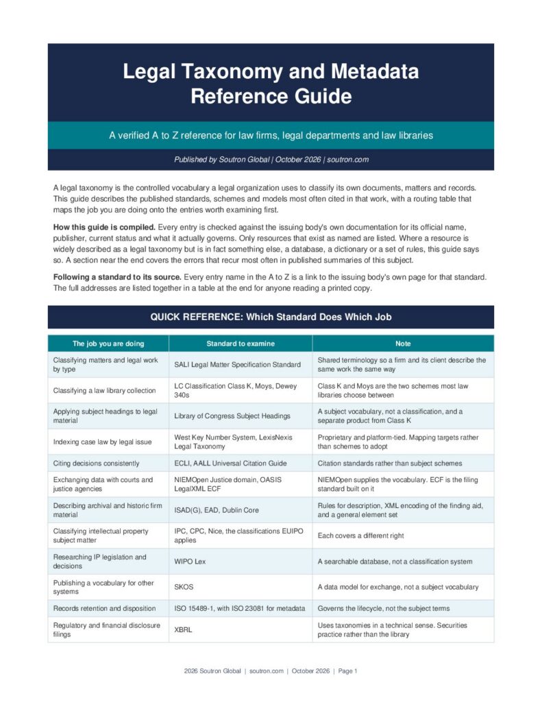 Legal Taxonomy and Metadata Reference Guide cover